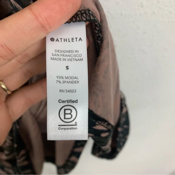 Athleta Santorini Thera Dress Abstract Black Mini Sleeveless Flowy Sz Small - Picture 6 of 10